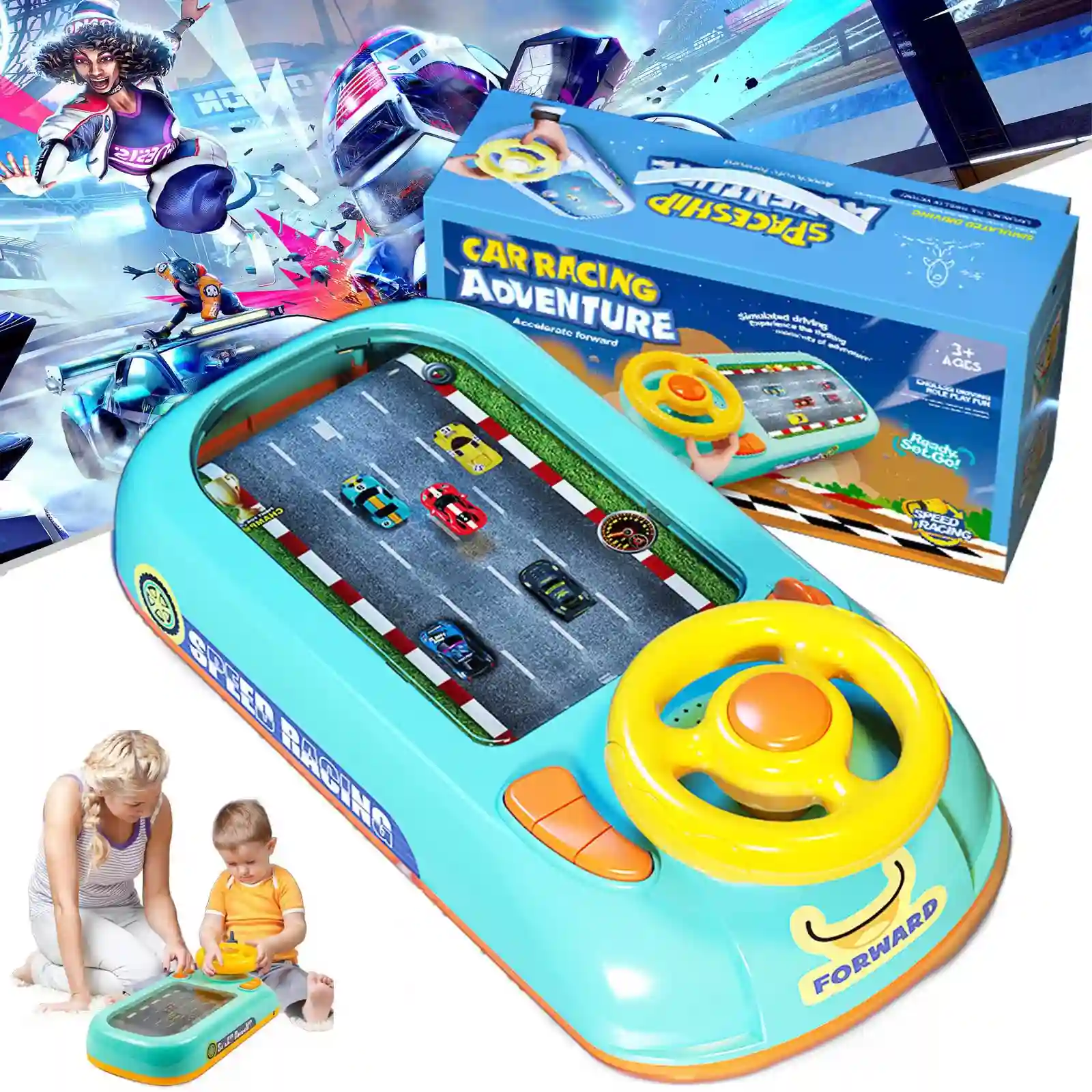 Musical Steering Wheel Toy for Kids, 10 Songs & Sounds | Toddler Driving Simulator with Lights & Adjustable Volume, 2-Speed Challenge Modes, - Image 2
