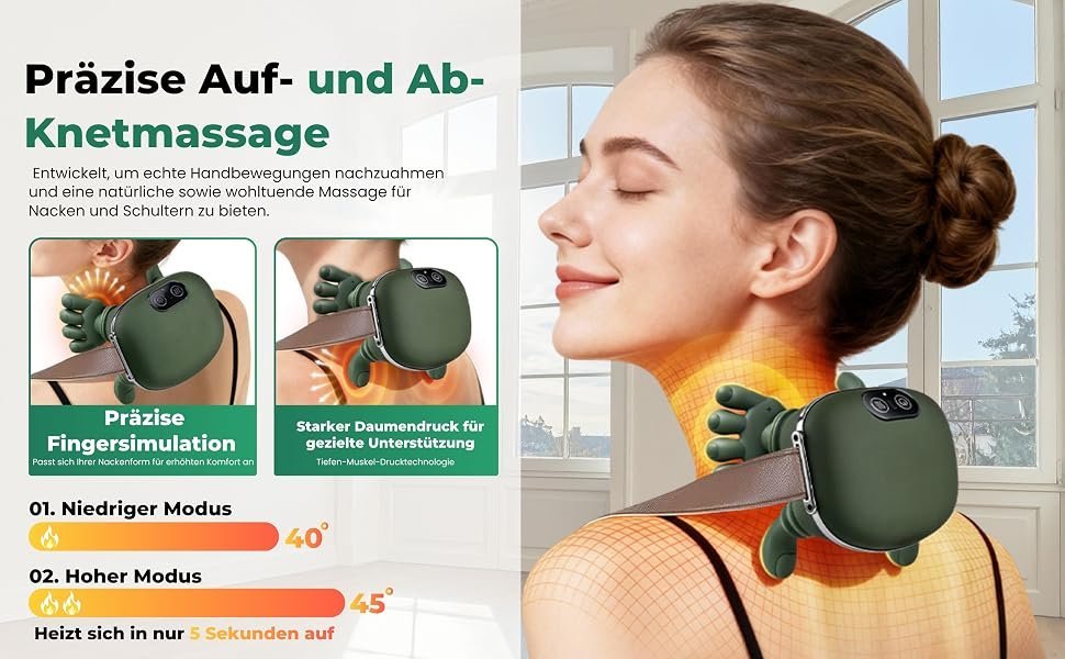 Rechargeable Neck and Shoulder Massager – 2000mAh Battery | USB Type-C Charging - Image 4
